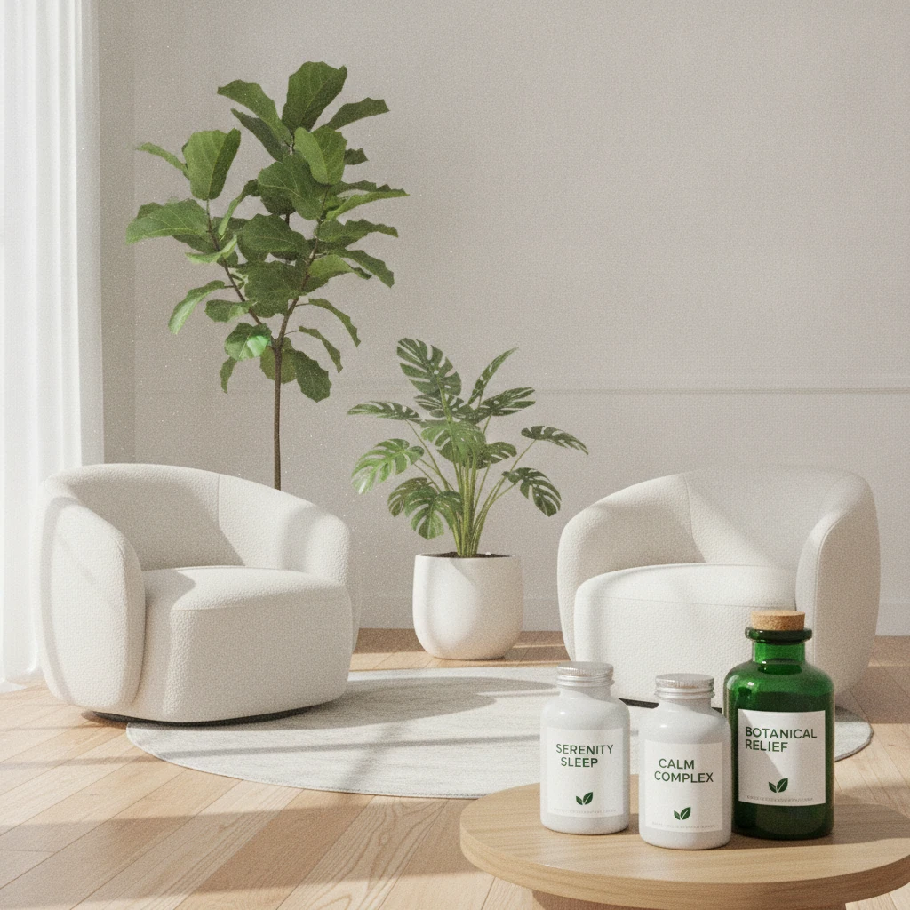 A calm workspace with a notebook, a potted plant and a glass of water on a light timber desk, no people, no text